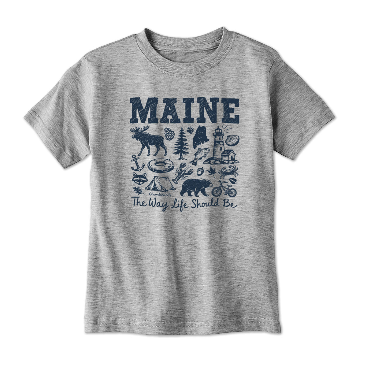Maine Sketched Icons Youth T-Shirt
