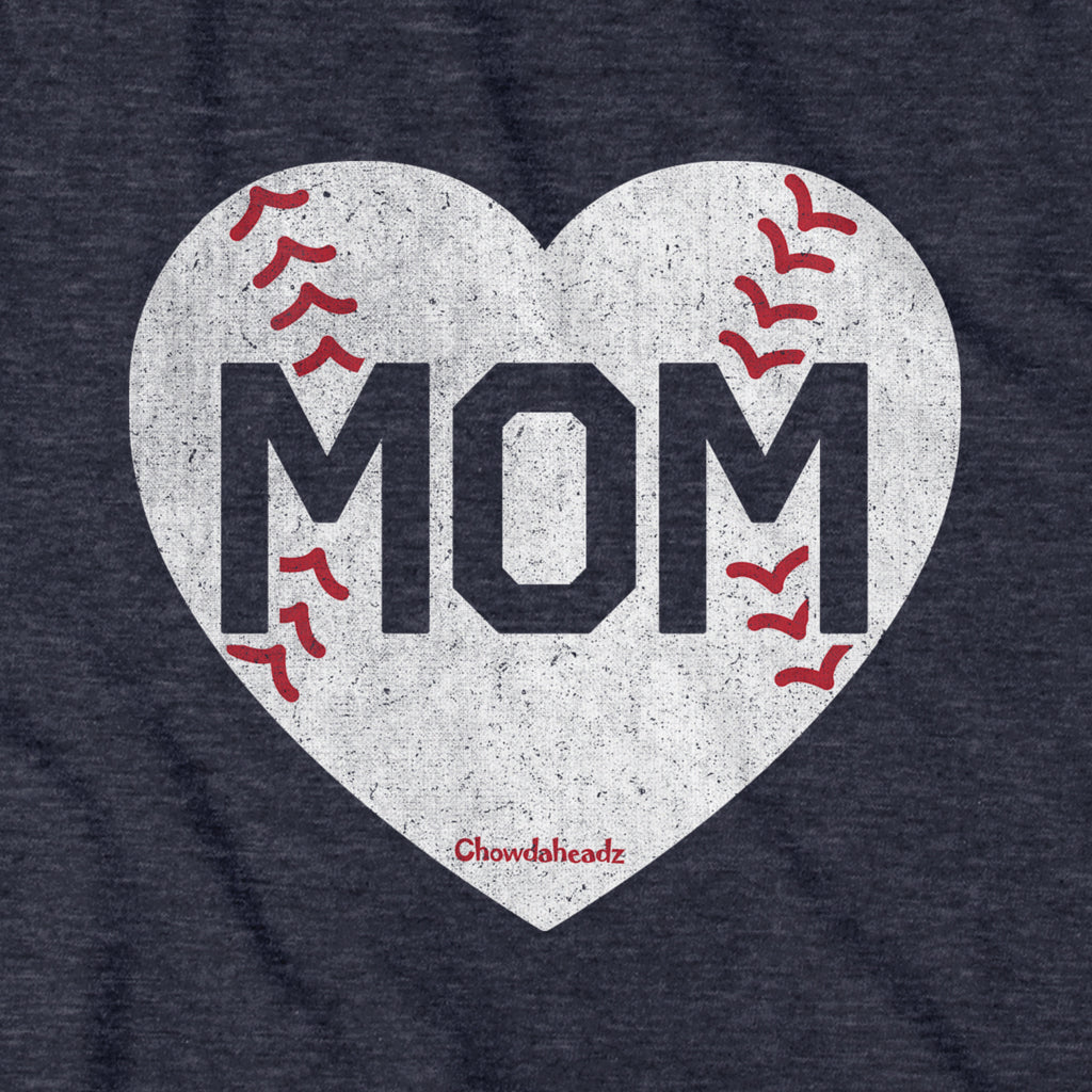MOM Baseball Heart T-Shirt