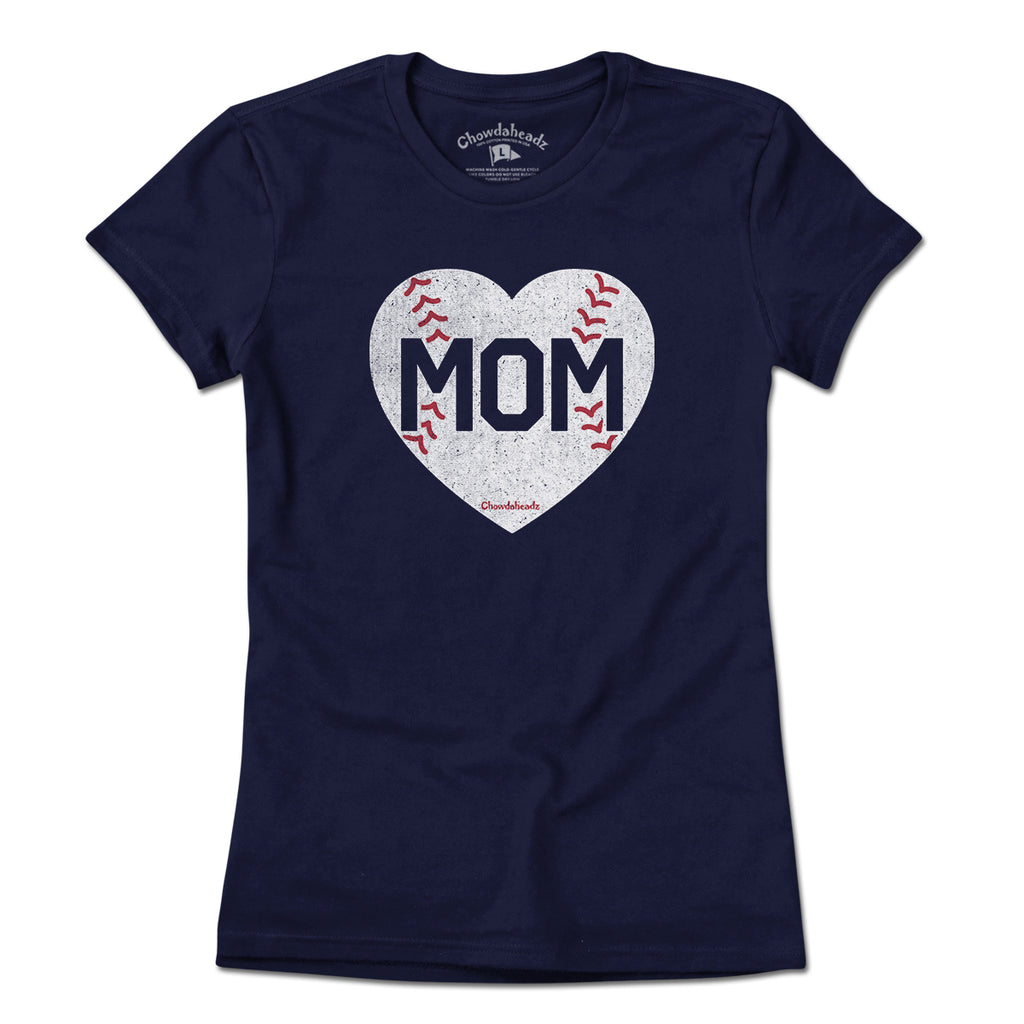 MOM Baseball Heart T-Shirt