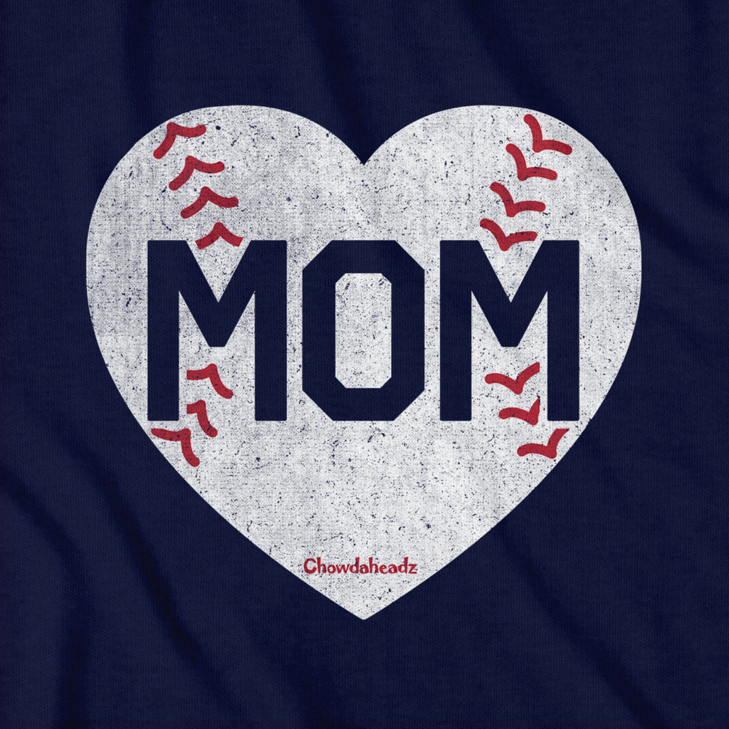 MOM Baseball Heart T-Shirt