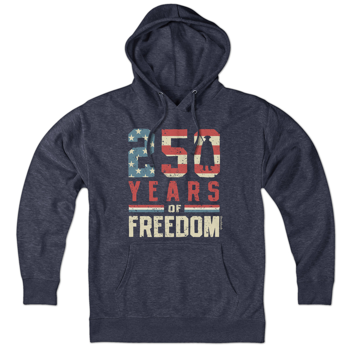 250 Years of Freedom hoodie in heather blue — USA 250 anniversary fleece