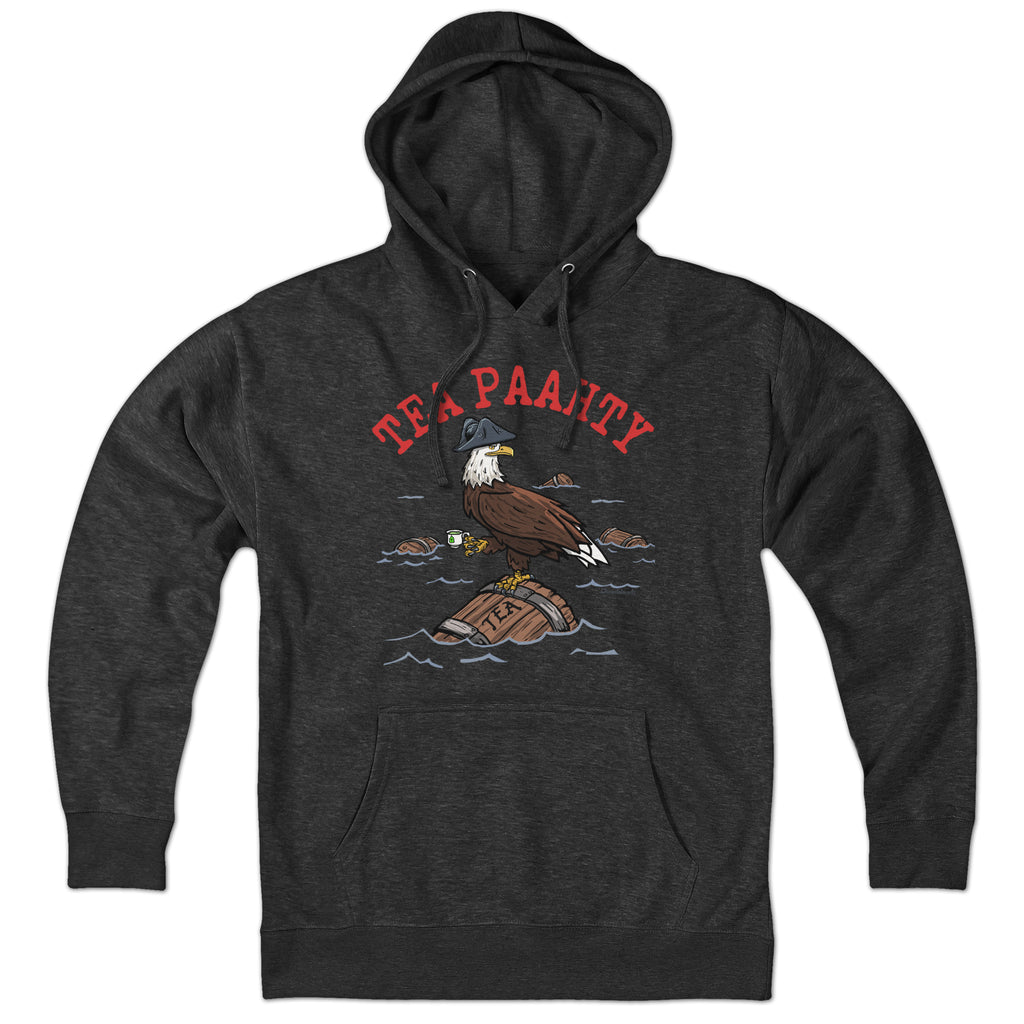 Tea Paahty Eagle hoodie in charcoal — Boston Tea Party eagle hoodie