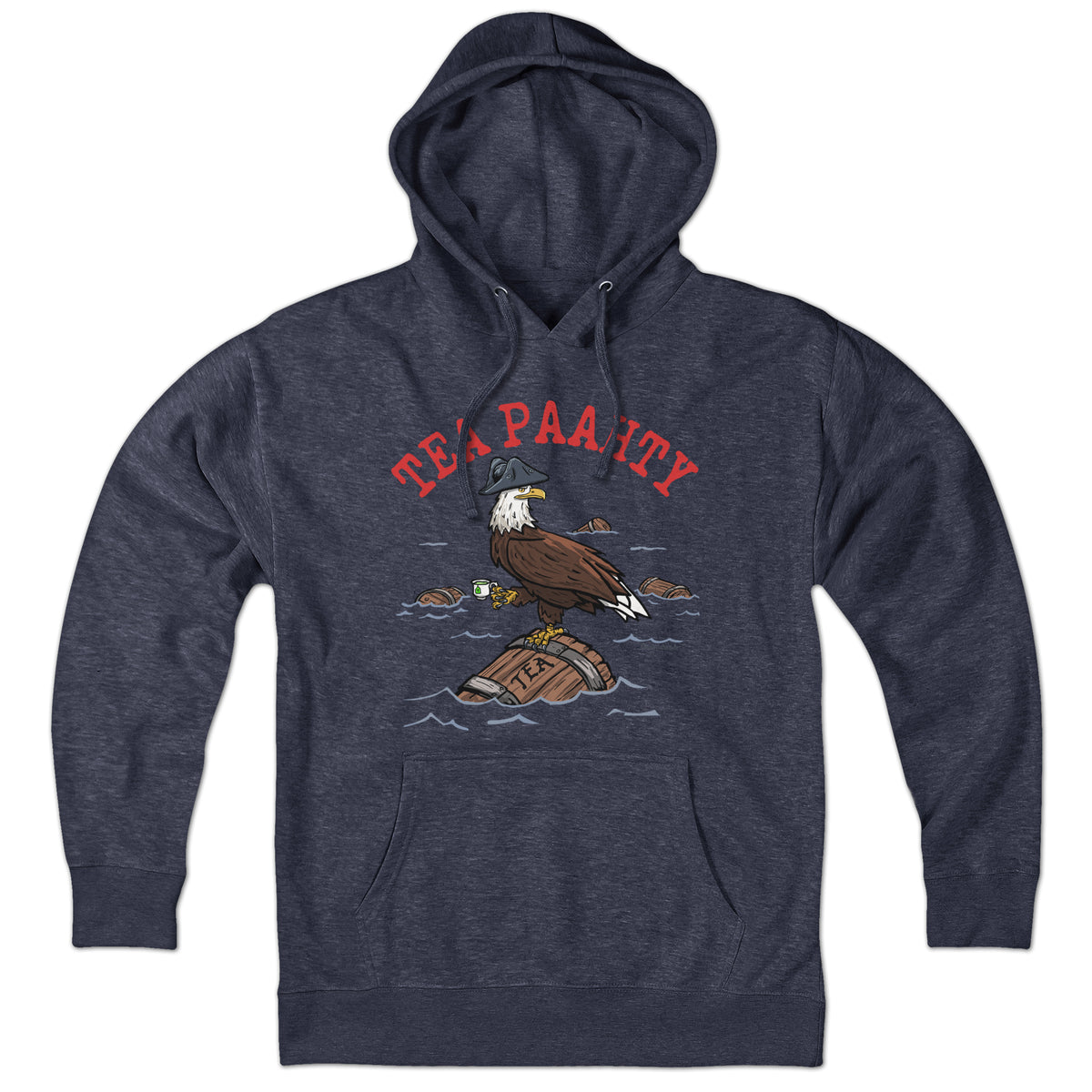 Tea Paahty Eagle hoodie in heather blue — Boston Tea Party fleece