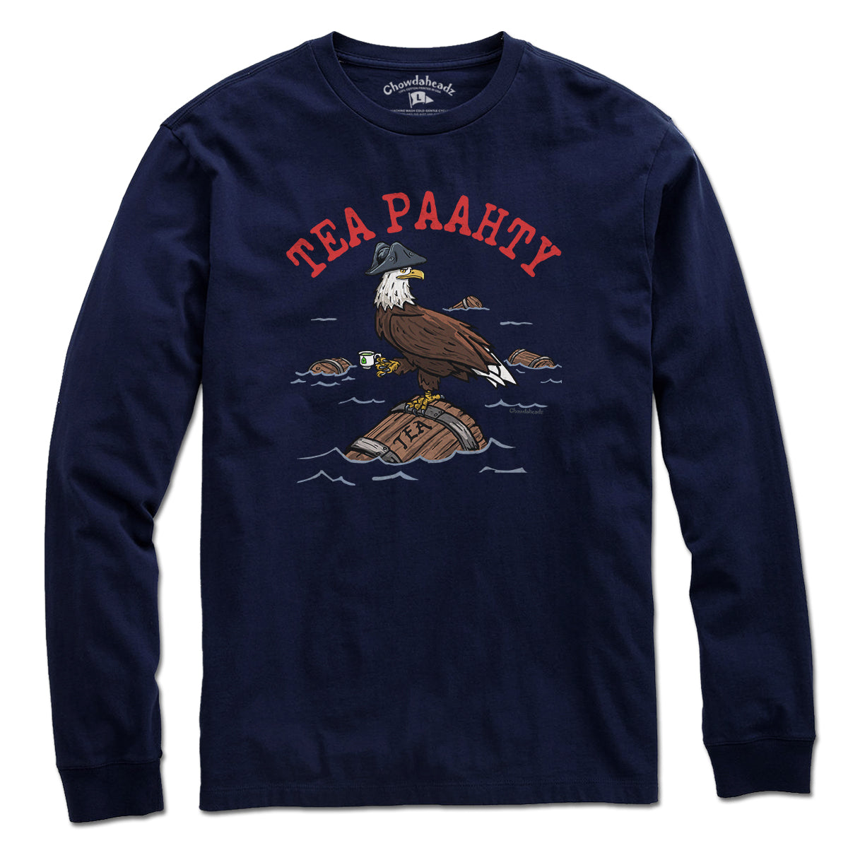 Tea Paahty Eagle long sleeve t-shirt in navy — Boston Tea Party long sleeve