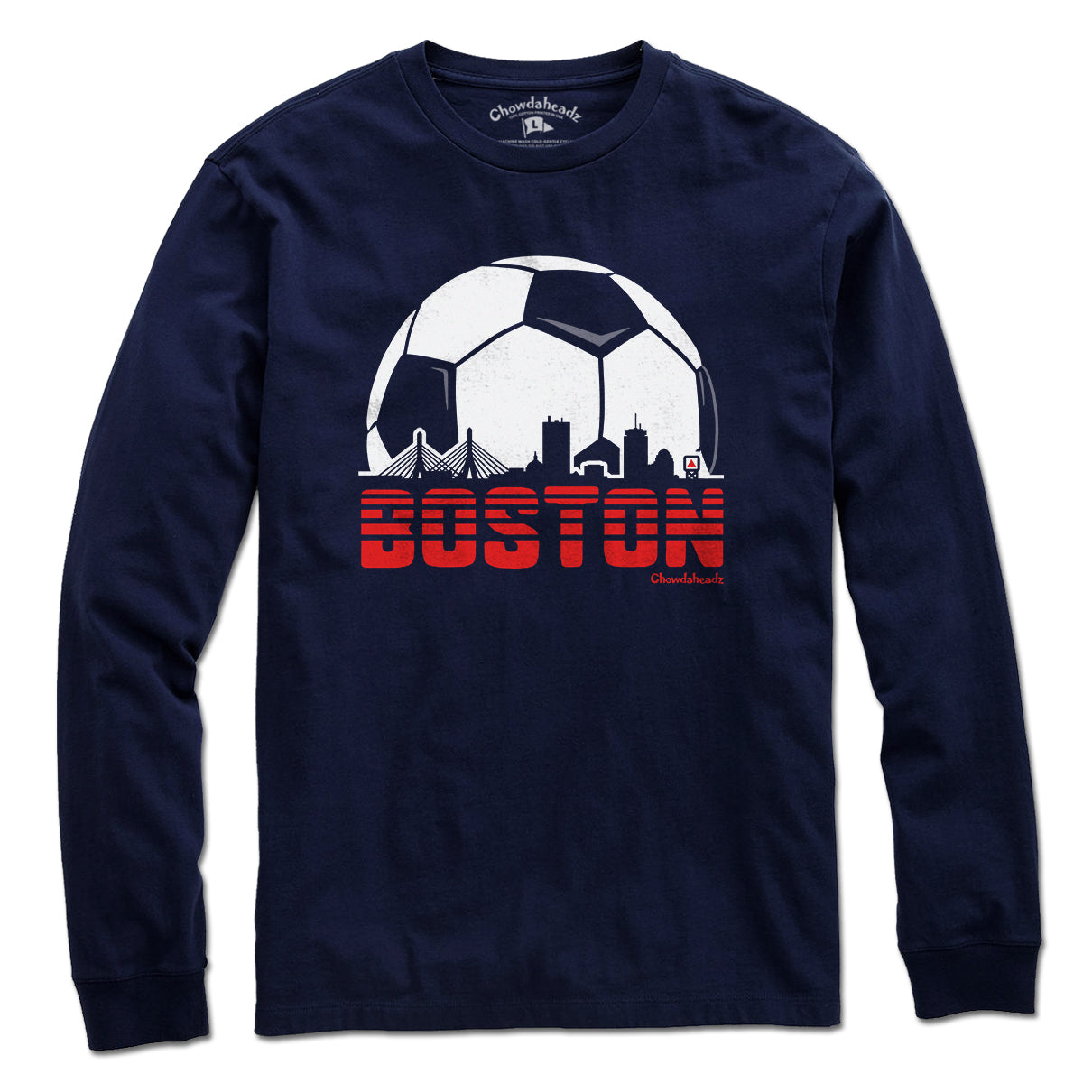 Boston Soccer Skyline long sleeve in navy — world cup 2026 long sleeve