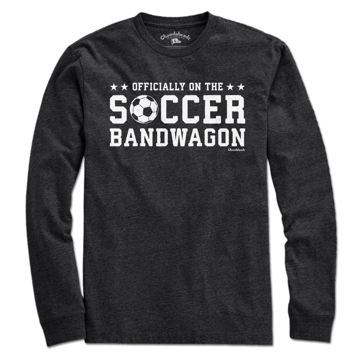 Officially On The Soccer Bandwagon long sleeve in charcoal — world cup 2026 long sleeve