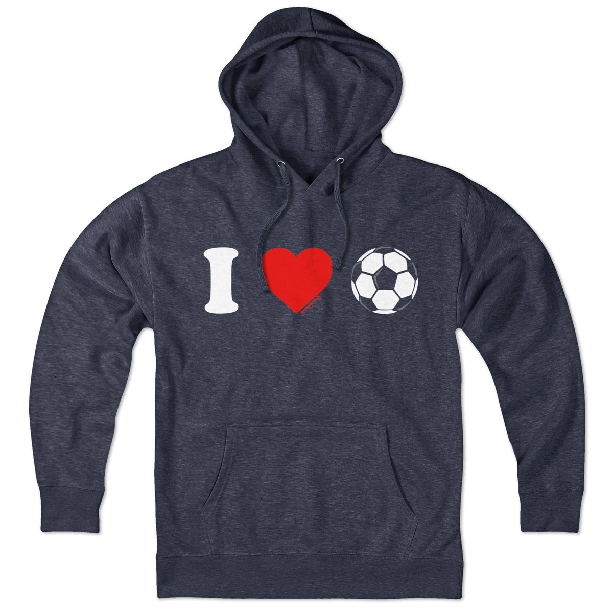 I Heart Soccer hoodie in heather blue — boston soccer fan hoodie