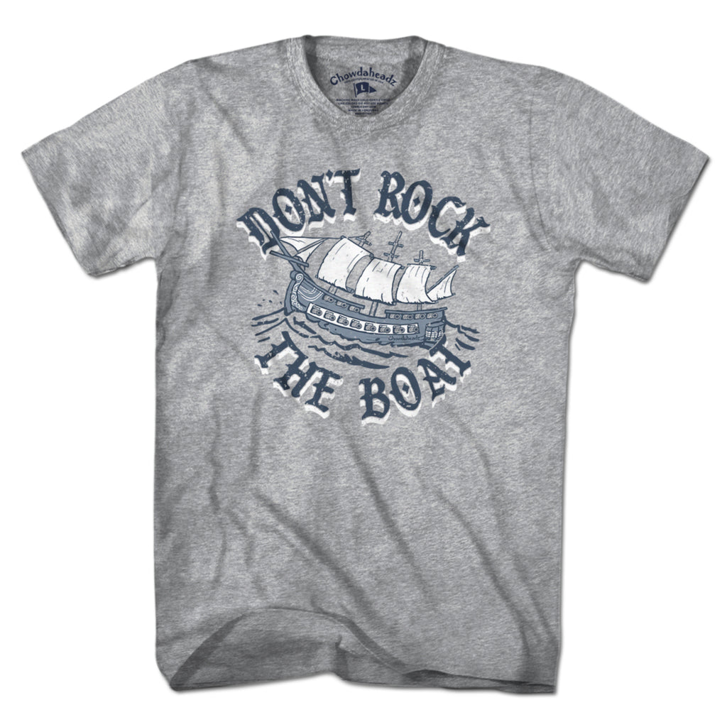 Don't Rock The Boat t-shirt in gray — New England coastal tee