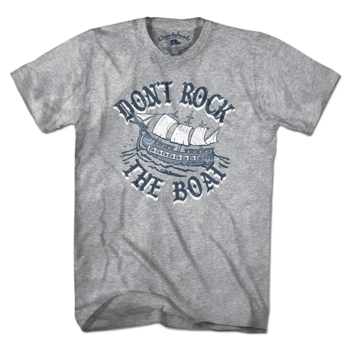 Don't Rock The Boat t-shirt in gray — New England coastal tee