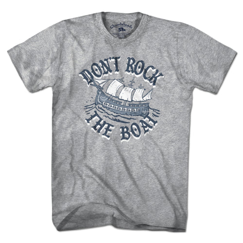 Don't Rock The Boat t-shirt in gray — New England coastal tee