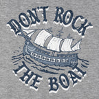 Close-up of Don't Rock The Boat t-shirt design — nautical graphic detail