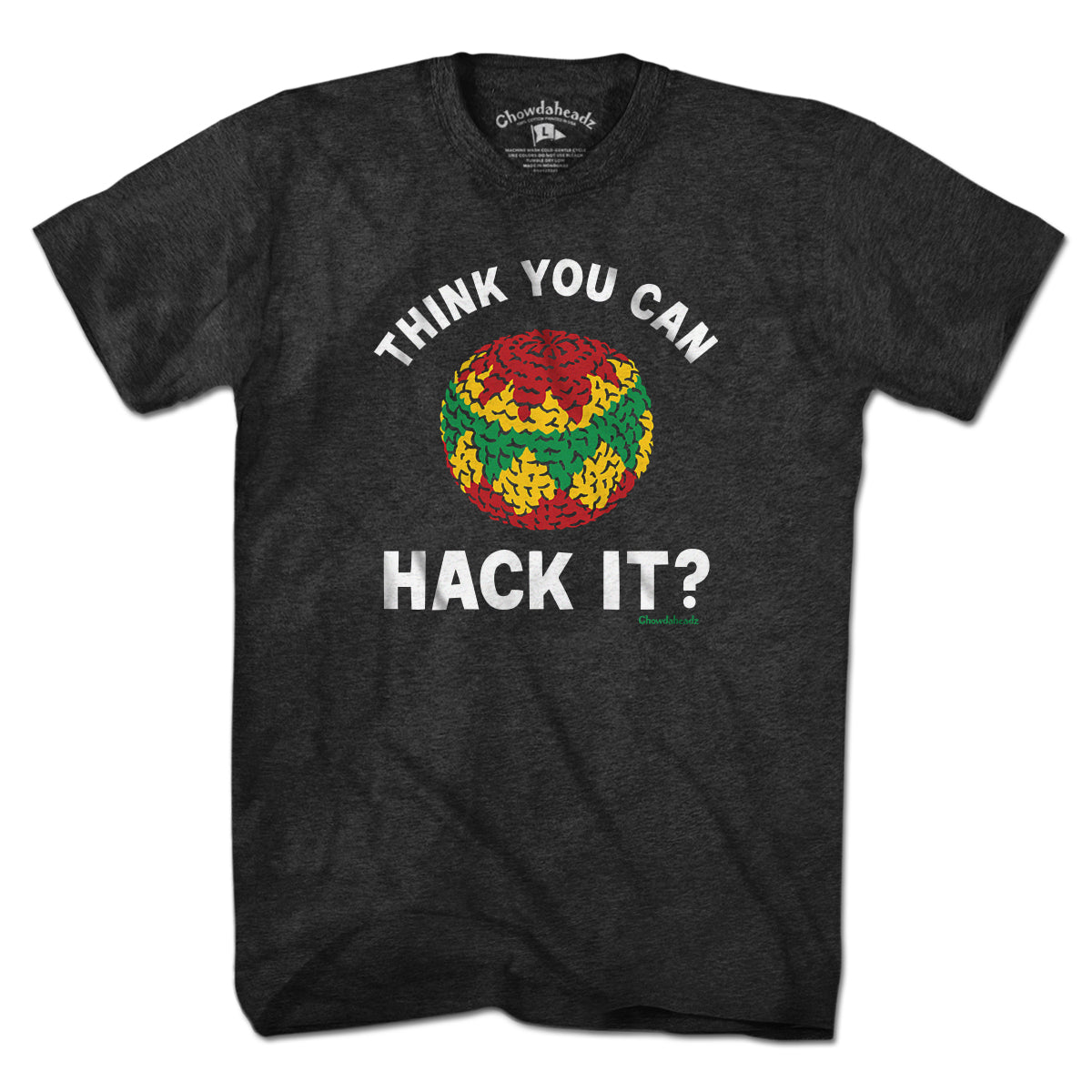 Think You Can Hack It? Hacky Sack t-shirt in charcoal — retro hacky sack tee