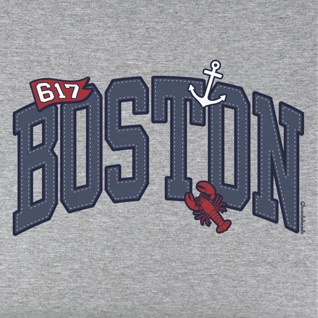 Boston Arch Nauti Icons Youth hoodie graphic detail in Gray