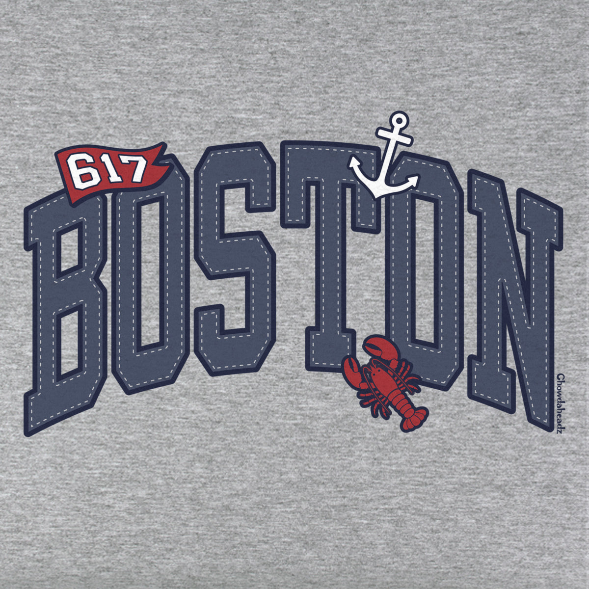 Boston Arch Nauti Icons Youth hoodie graphic detail in Gray