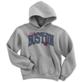Youth Hoodie in Gray with Boston Arch Nauti Icons harbor design