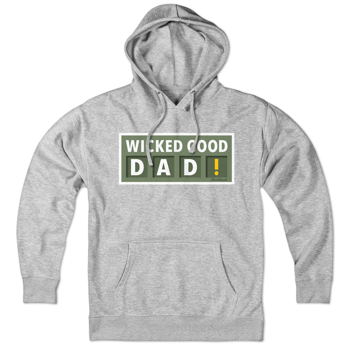 Wicked Good Dad Scoreboard hoodie in gray — Boston baseball dad hoodie