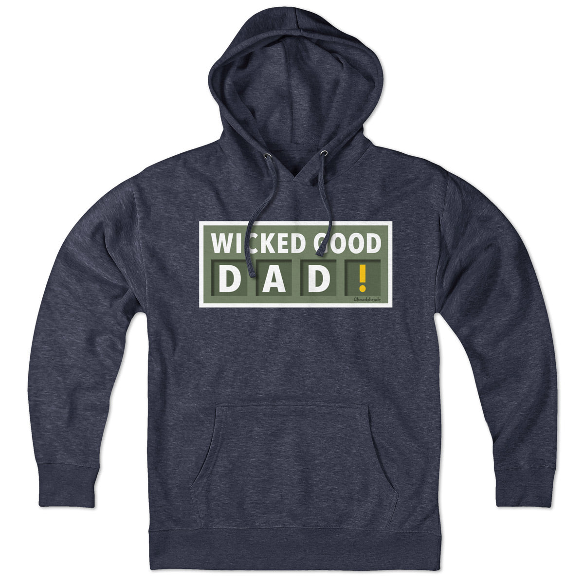 Wicked Good Dad Scoreboard hoodie in heather blue — Boston baseball dad hoodie