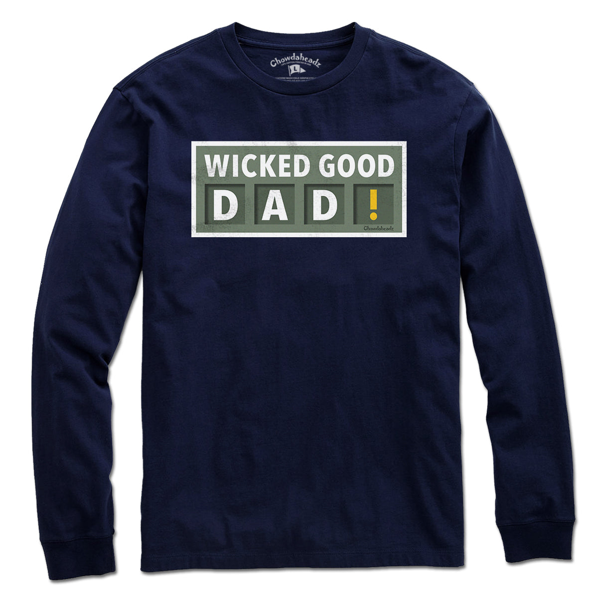 Wicked Good Dad Scoreboard long sleeve t-shirt in navy — Father's Day baseball long sleeve