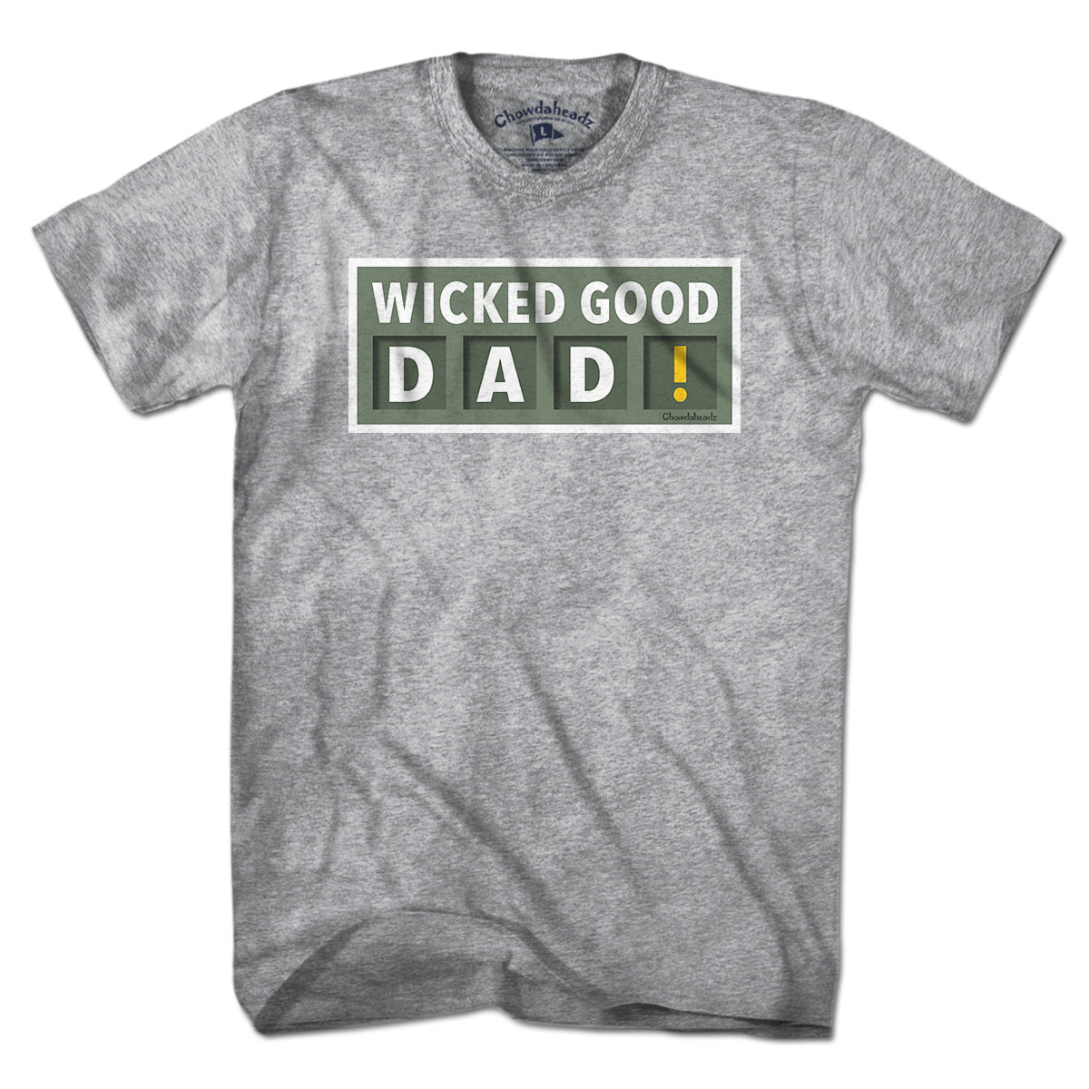 Wicked Good Dad Scoreboard t-shirt in gray — Boston baseball dad tee