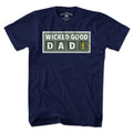 Wicked Good Dad Scoreboard t-shirt in navy — Boston baseball dad tee