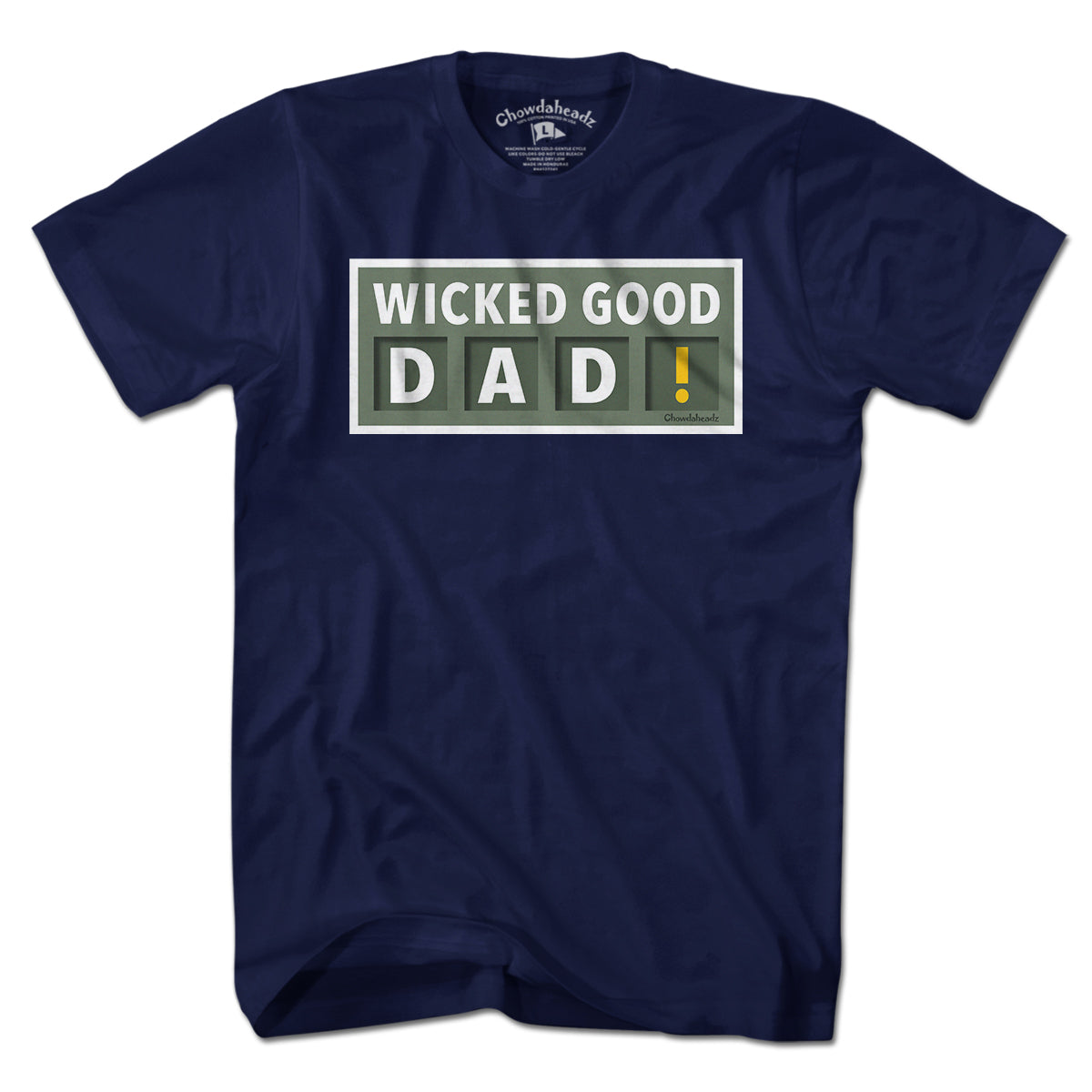 Wicked Good Dad Scoreboard t-shirt in navy — Boston baseball dad tee
