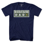 Wicked Good Dad Scoreboard t-shirt in navy — Boston baseball dad tee