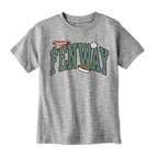 Youth T-Shirt in Gray with Fenway Arch Baseball Icons design