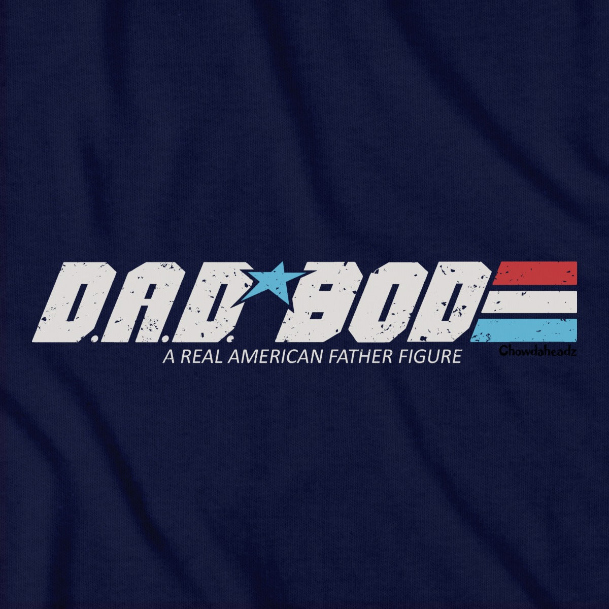D.A.D. BOD A Real American Figure graphic zoom detail in Navy
