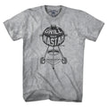 Men's Tee in Gray with Charcoal Grill Mastah Boston BBQ graphic