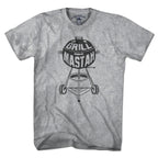 Men's Tee in Gray with Charcoal Grill Mastah Boston BBQ graphic