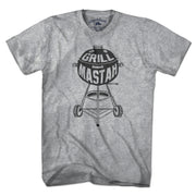 Men's Tee in Gray with Charcoal Grill Mastah Boston BBQ graphic