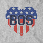 BOS Heart Stars & Stripes hoodie graphic detail in Gray