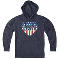 USA Heart hoodie graphic detail in Charcoal