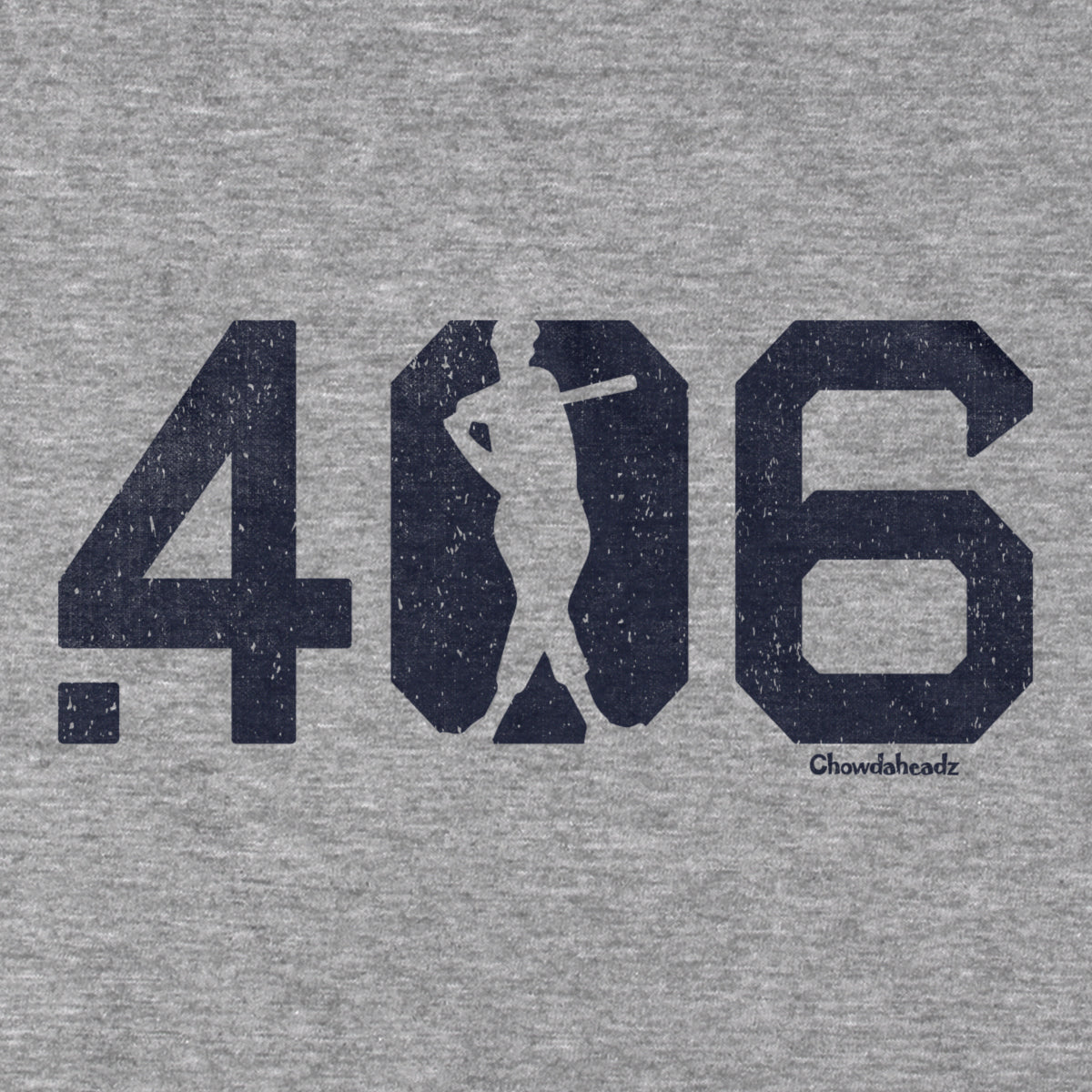 .406 Hitter T-Shirt — graphic detail in Gray