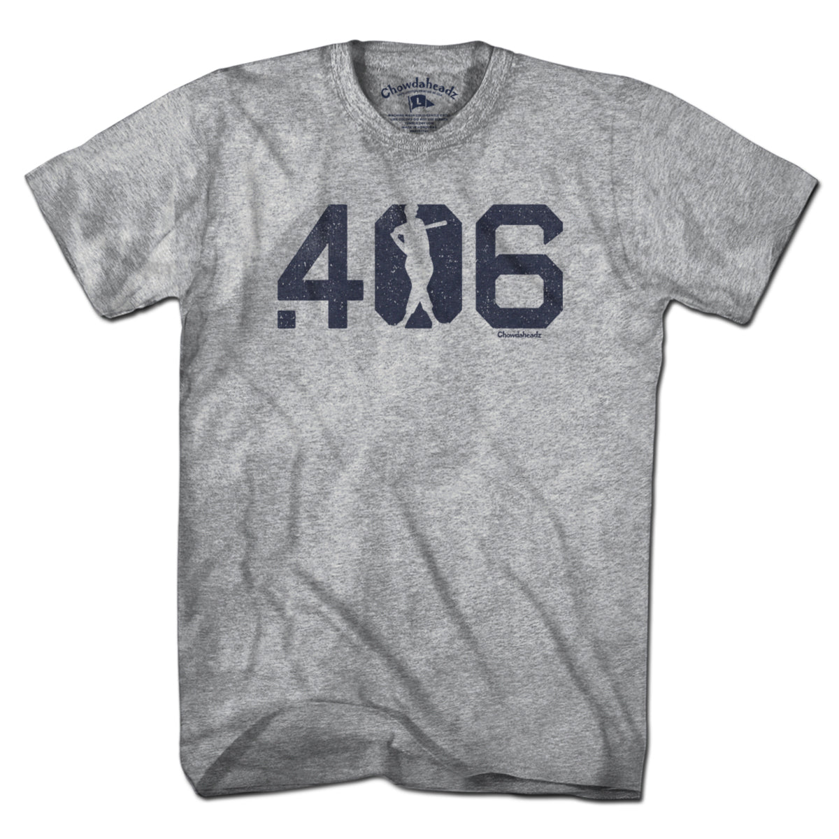 .406 Hitter T-Shirt — men's tee flat lay in Gray
