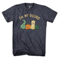 Men's Tee in Heather Blue with Oh My Gourd fall pumpkin graphic