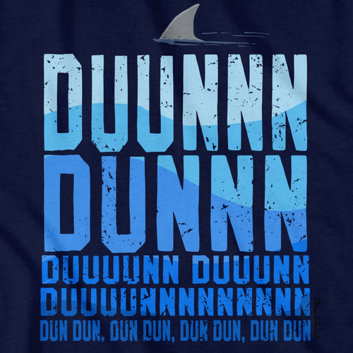 Shark Theme tee graphic detail in Navy
