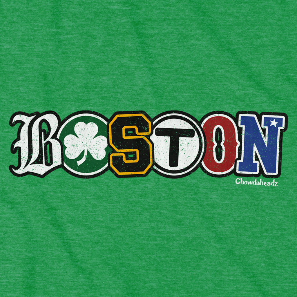 Boston Townie Pride T-Shirt — graphic detail in Green