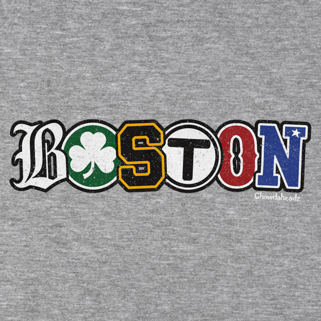 Boston Townie Pride T-Shirt — graphic detail in Gray