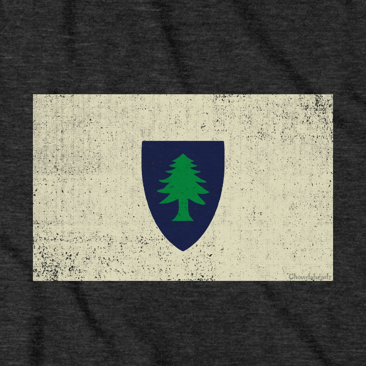 Vintage Massachusetts Flag T-Shirt — graphic detail in Charcoal