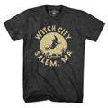 Men's Tee in Charcoal with Witch City Salem MA Skyline graphic
