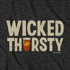 Wicked Thirsty Pumpkin Beer hoodie graphic detail in Charcoal