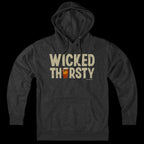 Hoodie in Charcoal with Wicked Thirsty Pumpkin Beer New England fall graphic