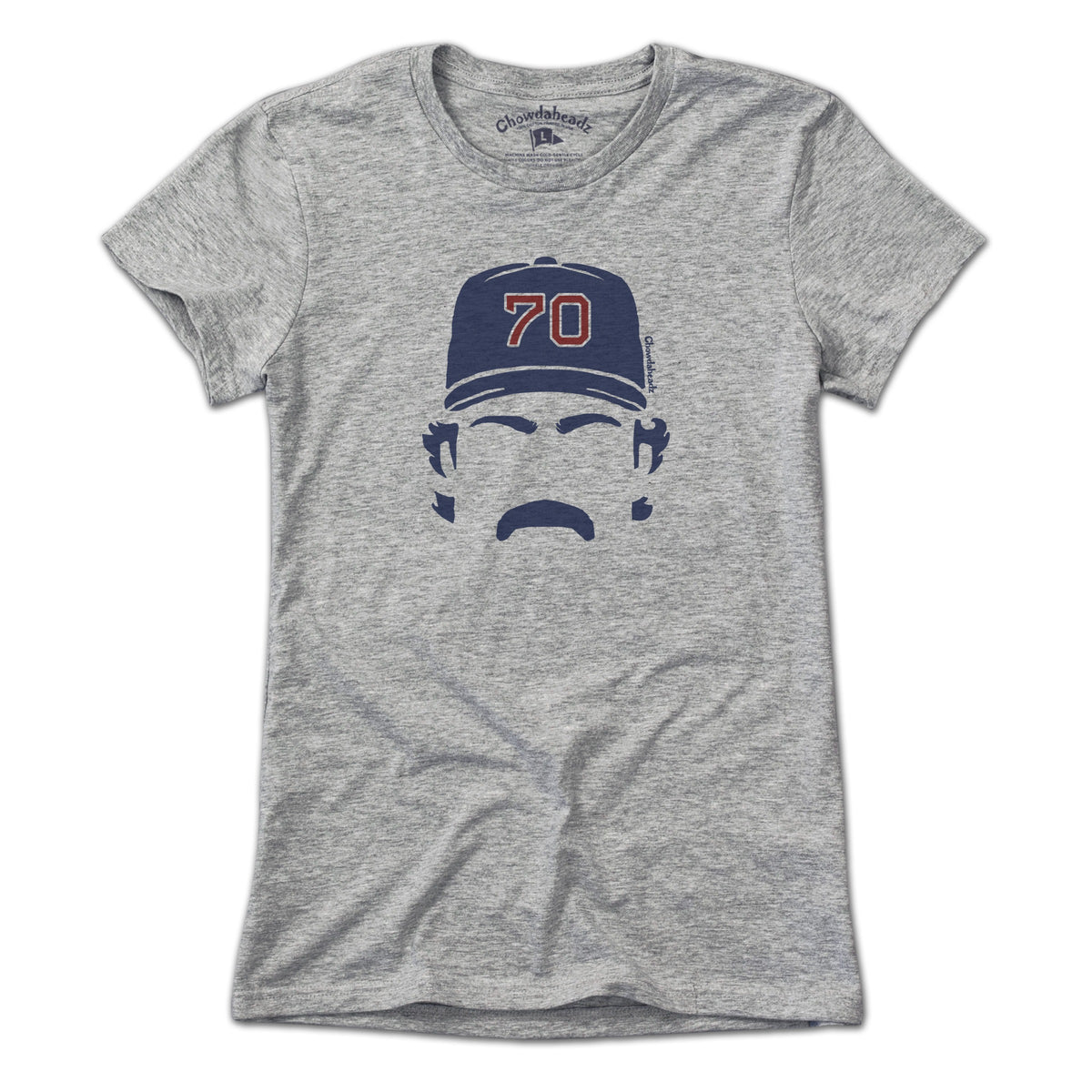 Ladies Tee in Gray with Tolle Time Boston Baseball graphic