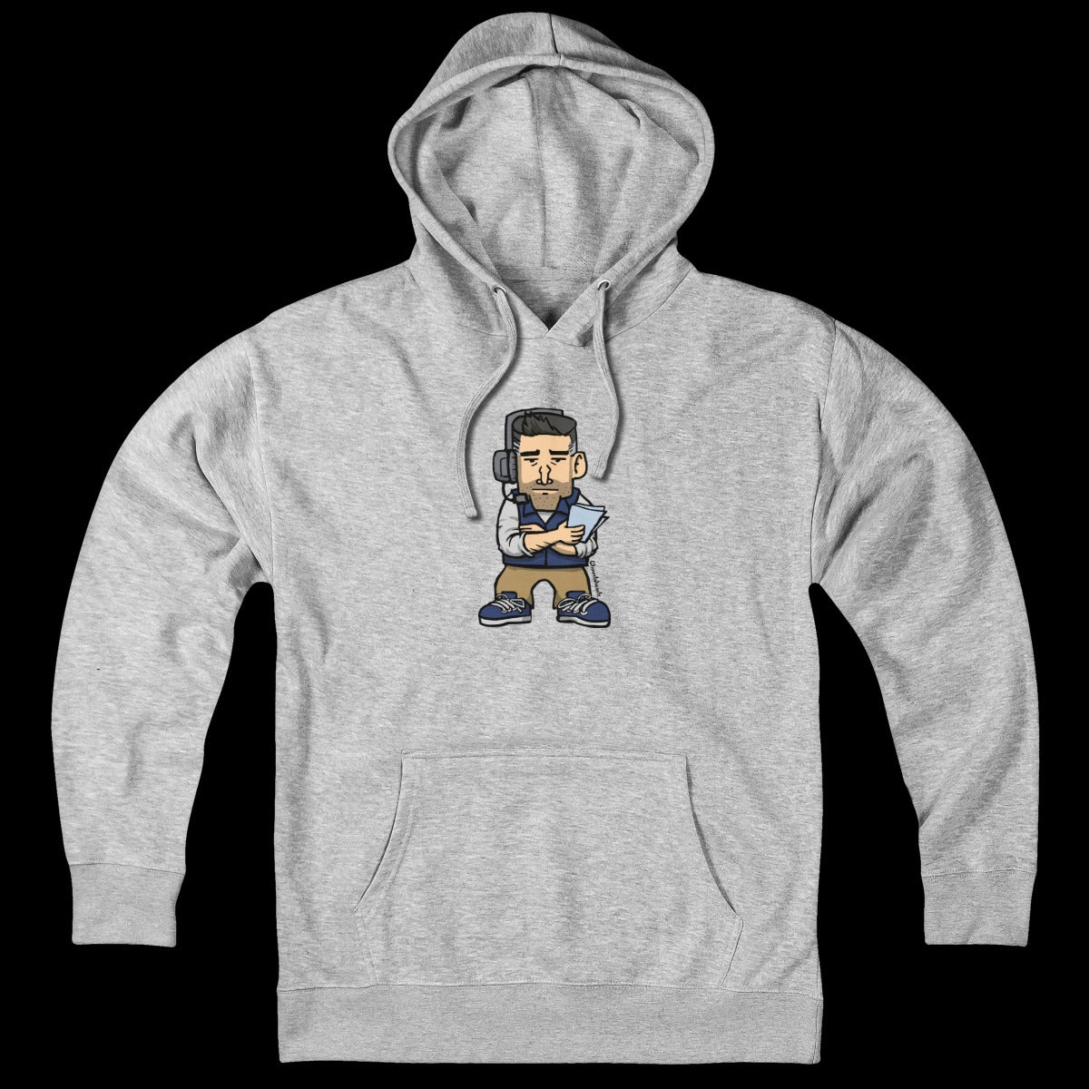 Hoodie in Gray with Mini Vrabel New England football crest graphic