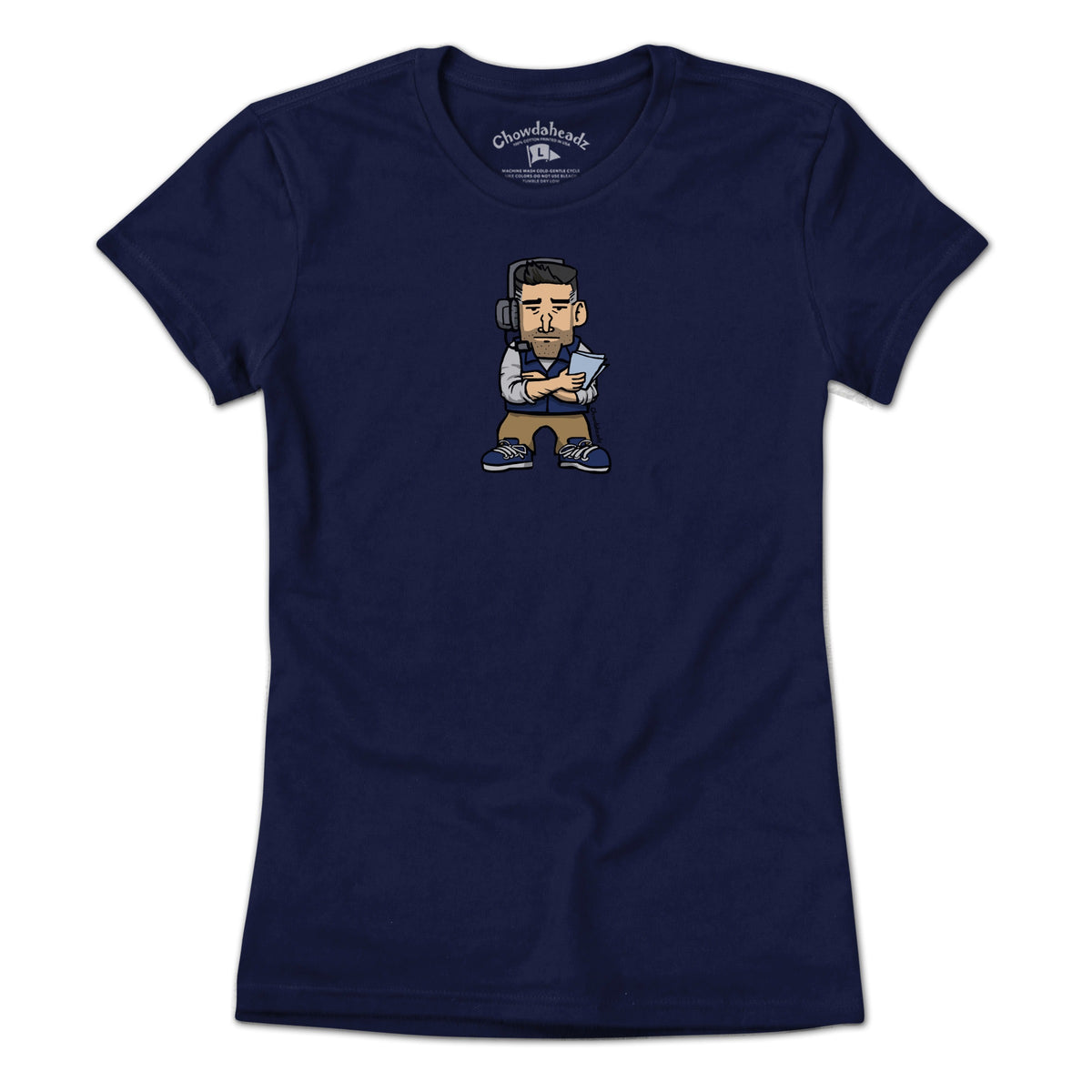 Mini Vrabel tee graphic detail in Navy