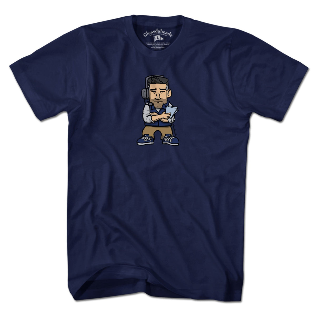 Men's Tee in Navy with Mini Vrabel New England football crest graphic