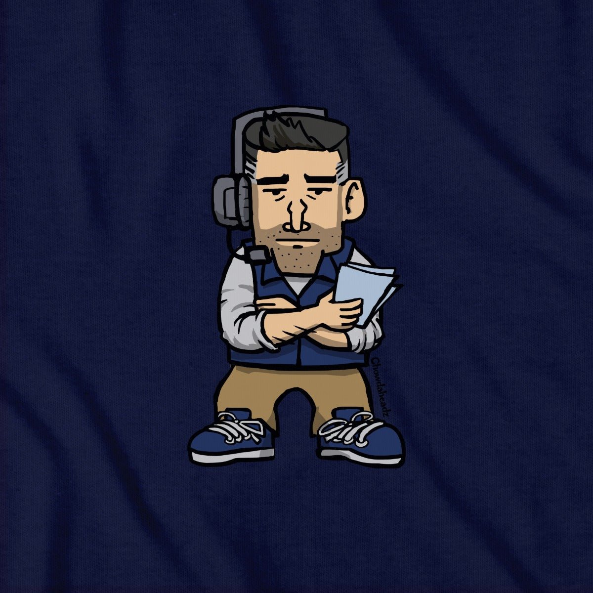 Long Sleeve in Navy with Mini Vrabel New England football crest graphic