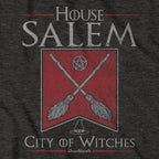 Close-up of the House Salem Broomstick Banner design
