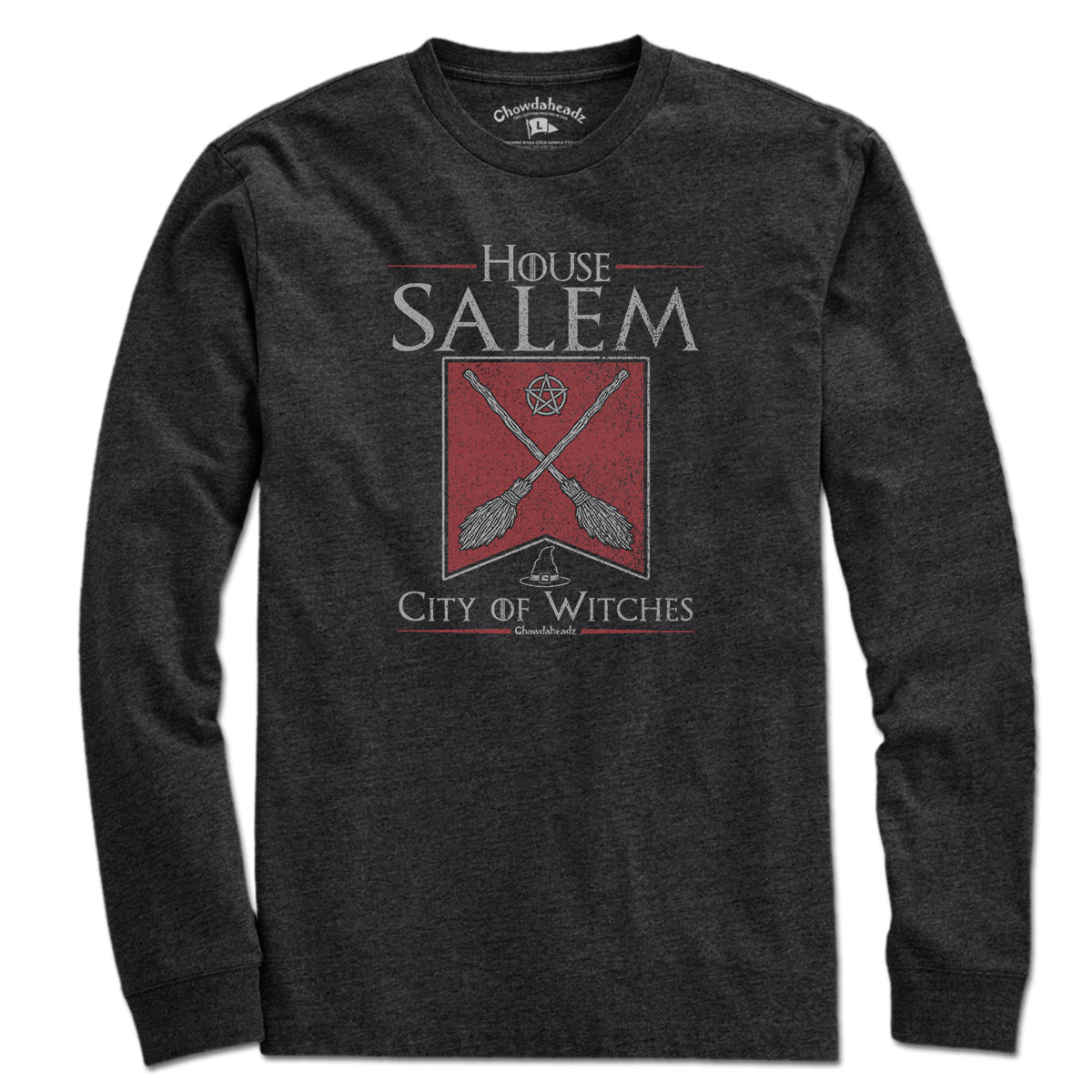 House Salem Broomstick Banner long sleeve shirt in charcoal